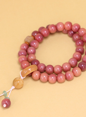 粉紫色菩提根苹果珠DIY粉黛款手链规格1.0男女文玩念珠厂家批发