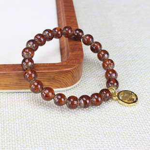 北京景区金沙香灰琉璃散珠宫廷两头金手串圆珠diy材料