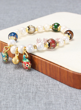 金箔银箔香灰琉璃珠原创手串