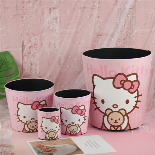 卡通风皮革桌面垃圾桶包邮