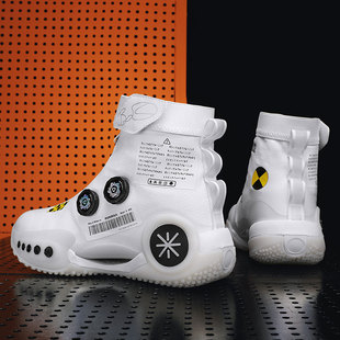 韦德之道9灰孩子实战篮球鞋高帮学生球鞋男碳板䨻气垫减震运动鞋