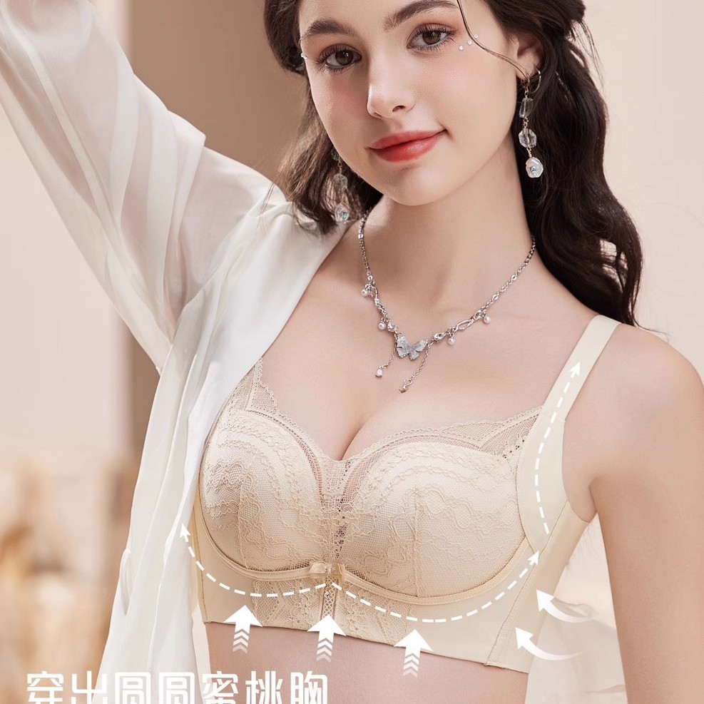 安芝娜女士6506加厚A杯聚拢王无钢圈内衣小胸性感聚拢调整型文胸