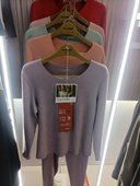 爱舒肤山羊绒发热女士秋衣秋裤 保暖内衣套装 圆领28470无痕28450