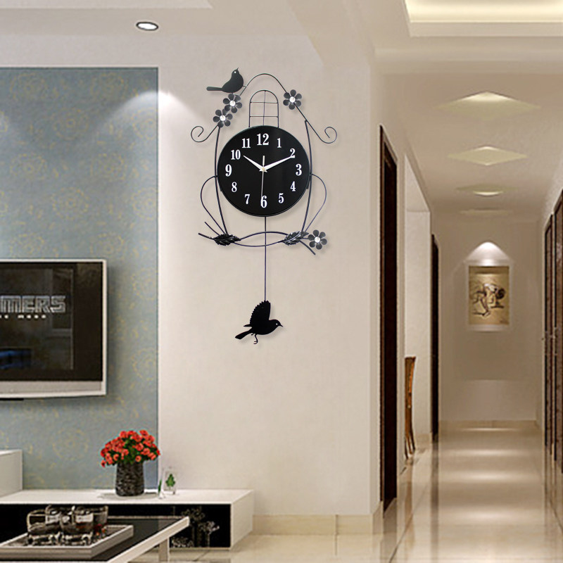 European style swing Wall clock Iron art Modern simplicity a living room Clock originality fashion personality clocks and watches Super sound-off Quartzin the Home accessories , Home bell ornaments/Alarm Clock , Wall clock  category - from Buy2taobao.com to provide professional Taobao agent buy service
