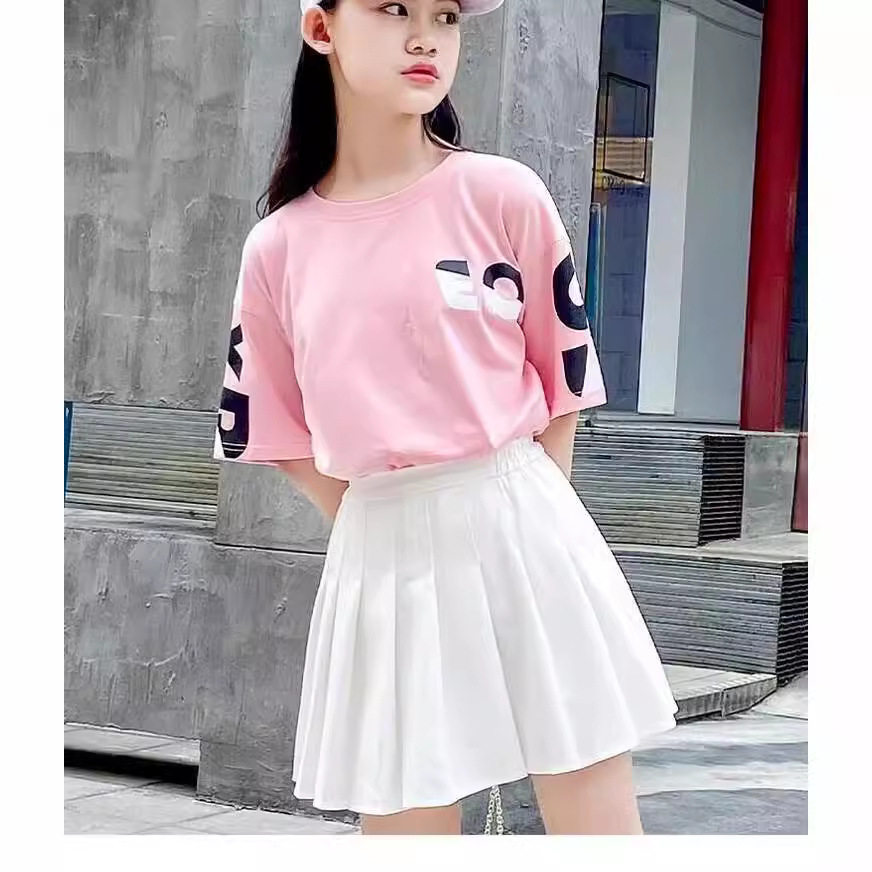 南郭良品白色短裙百褶裙女童夏季高腰a字裙裤童显瘦色儿童半身裙