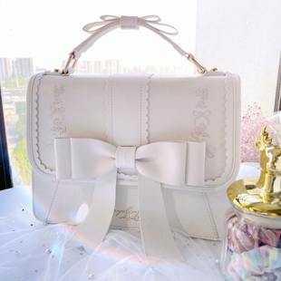 兔砸家新品 定制日系软妹3way女斜挎可爱lolita包蝴蝶结手提双肩