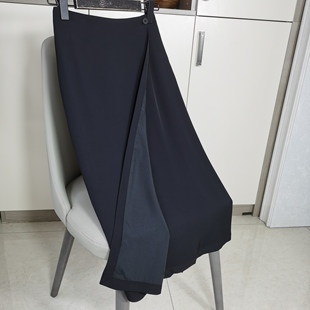 秋季垂感西装面料日常通勤a字高腰一片式防走光中长款直筒半身裙