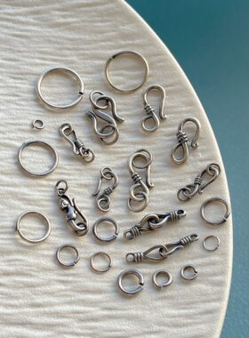 老银饰品配件开口环弹簧扣S扣diy