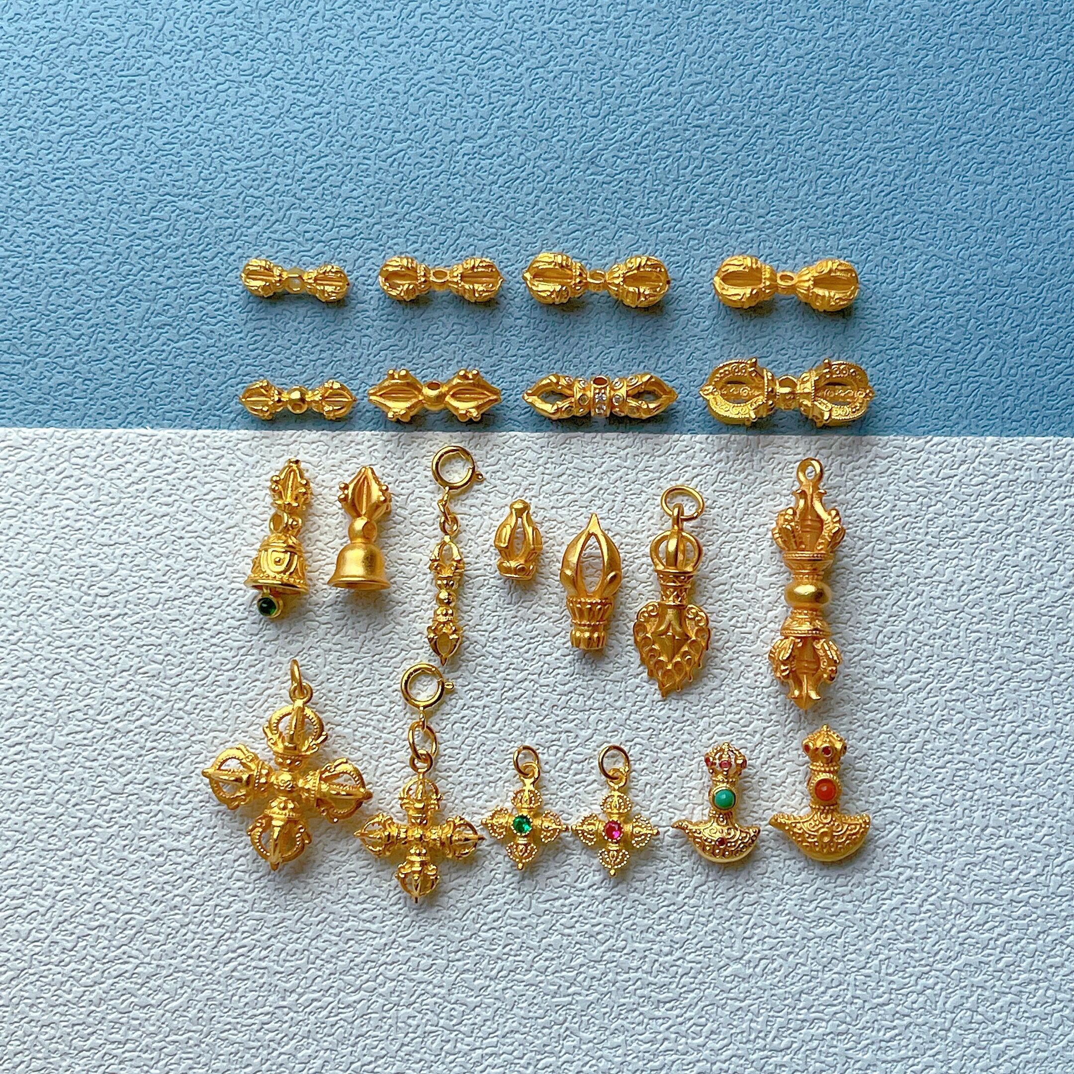 古法金金刚杵文玩配饰背云diy