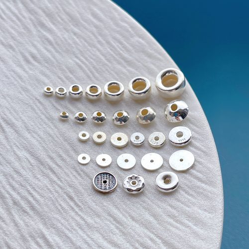 纯银车轮珠飞碟珠山鬼花钱隔珠