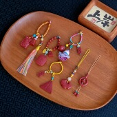 高含量朱砂护身符莲花把把壶祥云锁三角符手机挂坠钥匙扣车包挂件