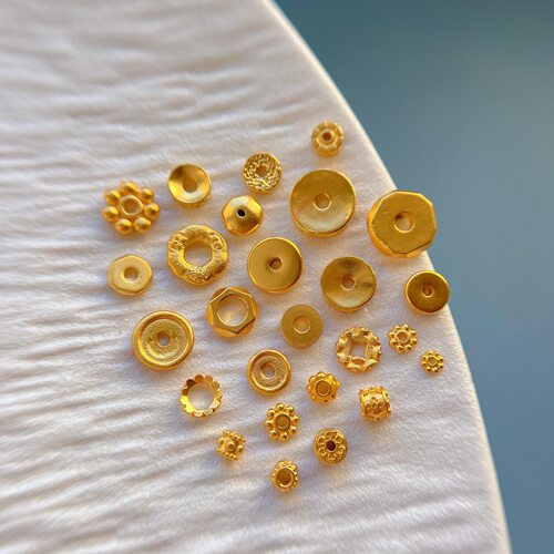 包24K古法金隔珠垫片diy文玩配饰