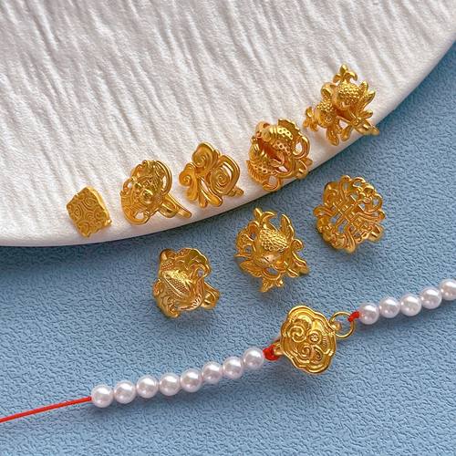 古法金錾刻新中式汉服压襟扣子