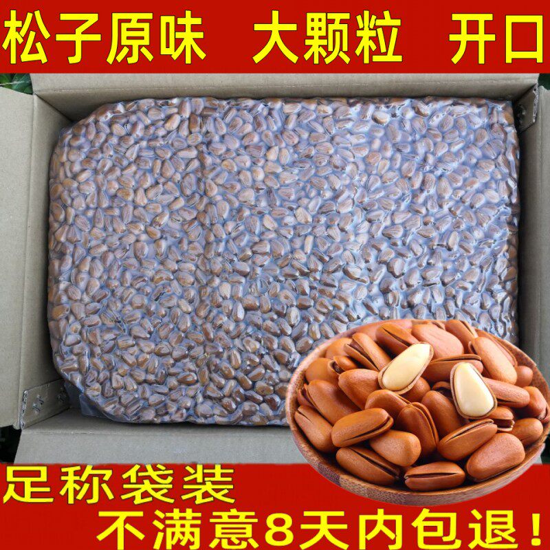 松子特大东北级特开口松子5原味松子散装大颗粒手剥松子发批10斤