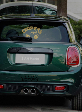 适用MINI COOPERS轻量化车标可爱后窗装饰拉花贴纸三门5门迷你F55