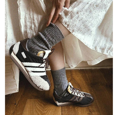 低帮复古跑步鞋拼色百搭德训鞋