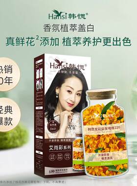 生态鲜花3D韩思泡泡植物染发剂染发自然黑韩丝网红洗头染发