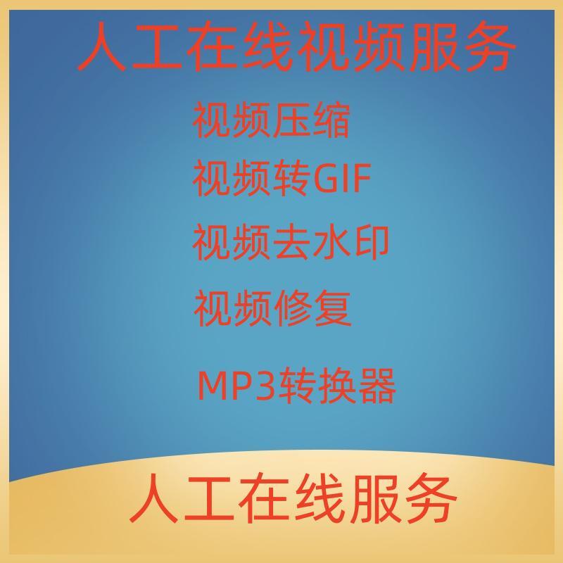 人工在线视频压缩视频去水印视频修复MP3转格式视频转GIF在线服务