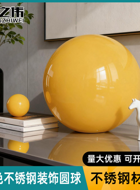 金属彩色空心圆球商城橱窗diy吊顶装饰球亮黄色球圣诞球不锈钢球