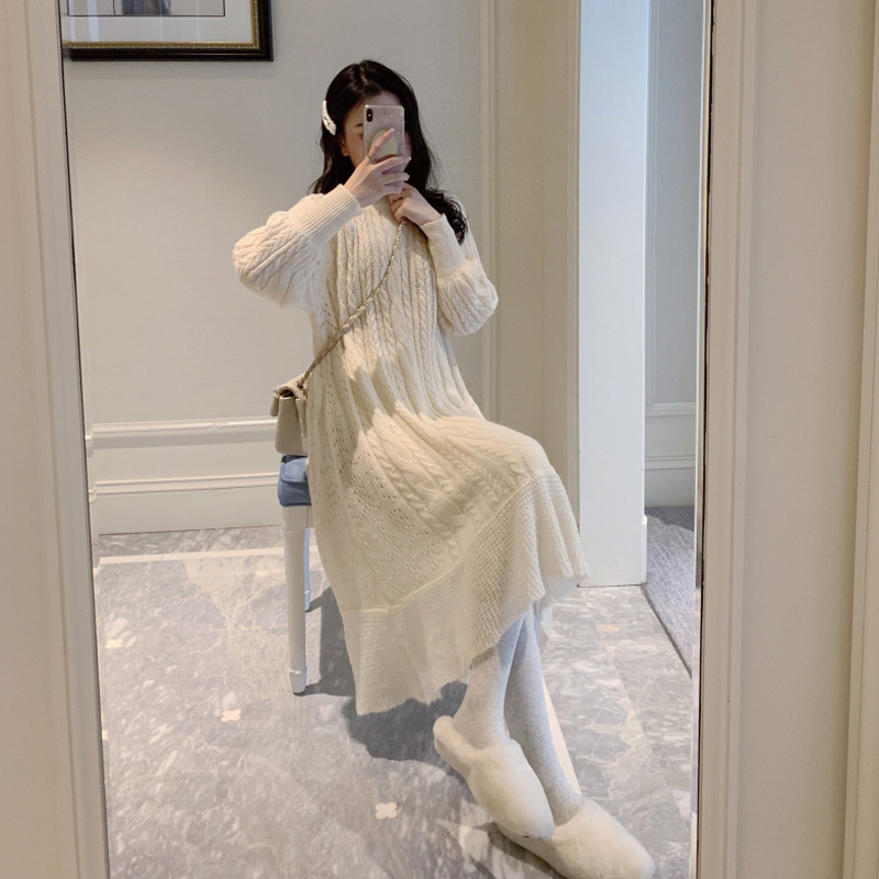 很仙的法国小众连衣裙女春秋冬针织内搭打底2019流行裙子复古长裙12月03日最新优惠