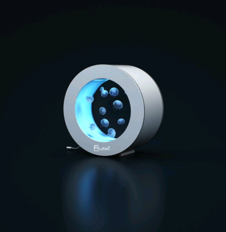 刘德华同款水母缸圆型亚克力恒温生态造景缸客厅书桌