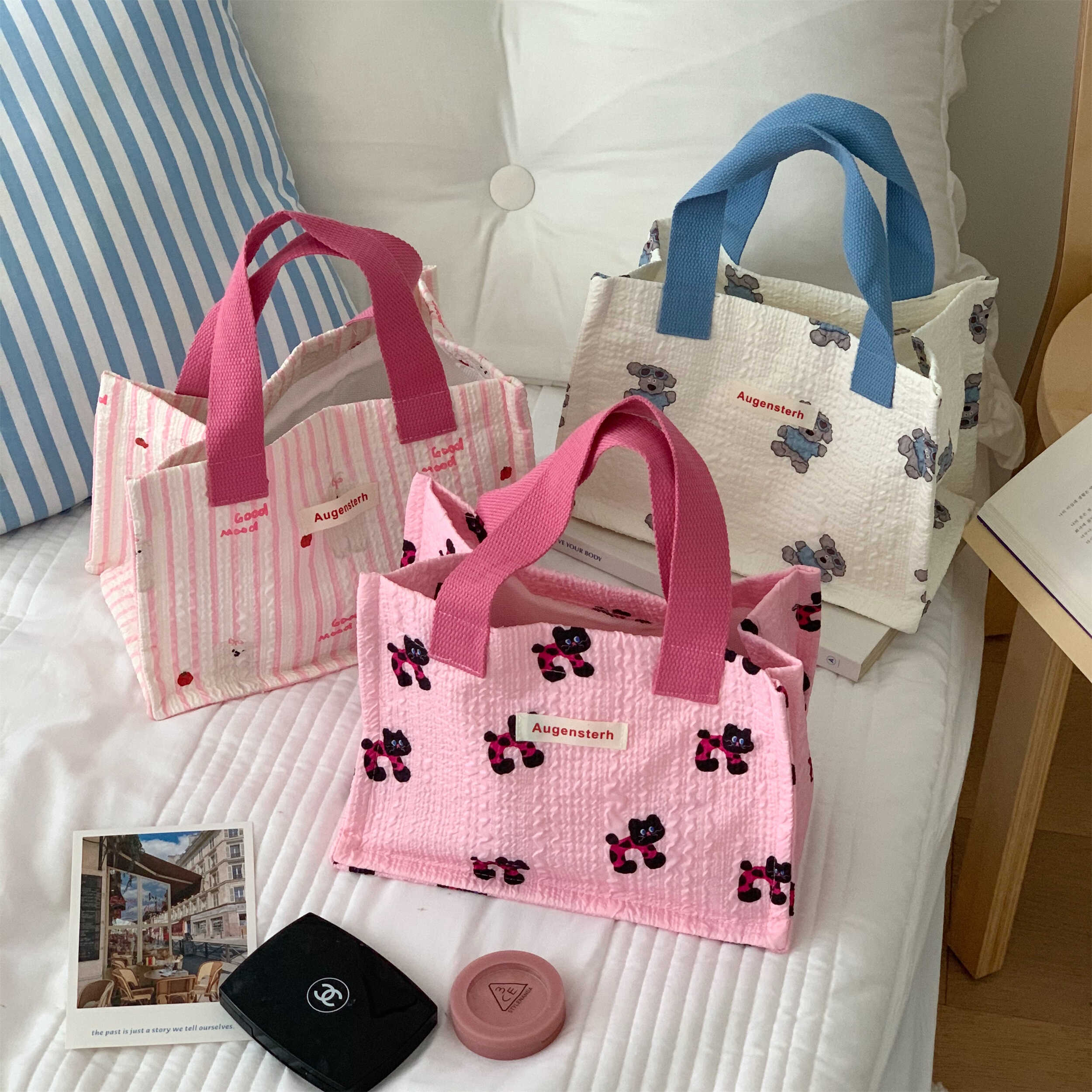 可爱饭盒手提袋子上班族带饭高颜值学生小拎包便携收纳小包收纳袋