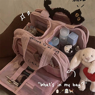 P人出行~高级感化妆包女2025新款随身便携式旅行化妆刷分区收纳袋