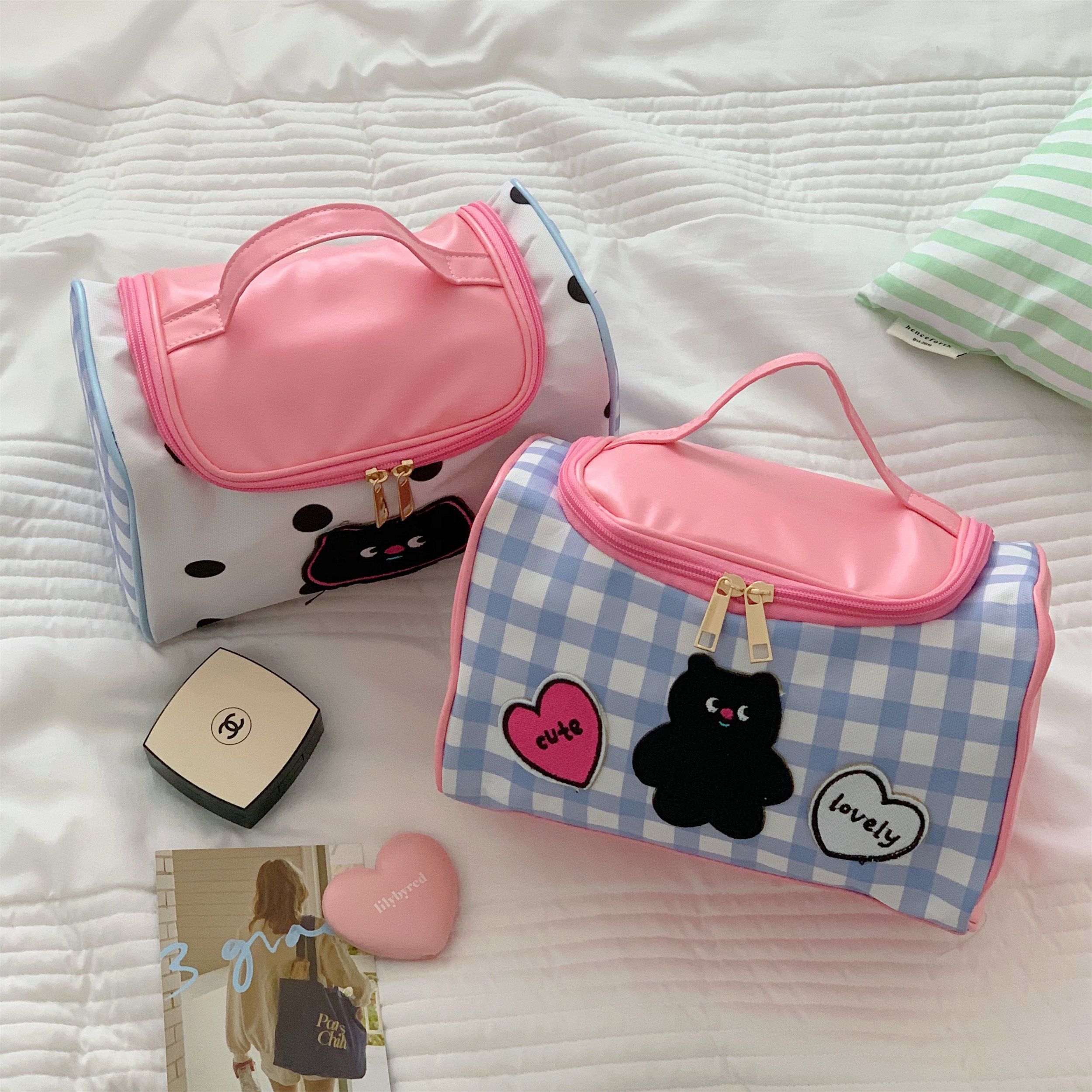 化妆包女便携式大容量可爱化妆刷收纳包学生宿舍手提杂物收纳袋,收纳整理,化妆包,淘宝优惠券,粉丝福利购,淘宝优惠卷