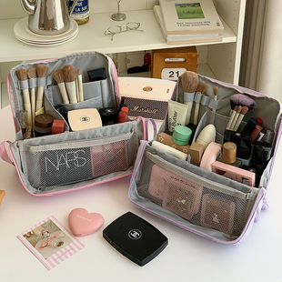 收纳美学~化妆包大容量女化妆品分区收纳包立体不塌便携式洗漱包