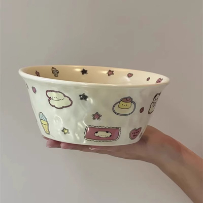 碗家用2025新款高颜值餐具女生个人专用泡面碗可爱陶瓷碗酸奶碗