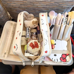 可爱猫咪化妆包大容量女外出可挂行李箱化妆收纳包分区旅行洗漱包