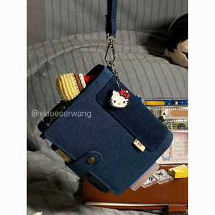 牛仔笔记本高颜值本子a7活页本学生手账本记事日记本随身口袋本