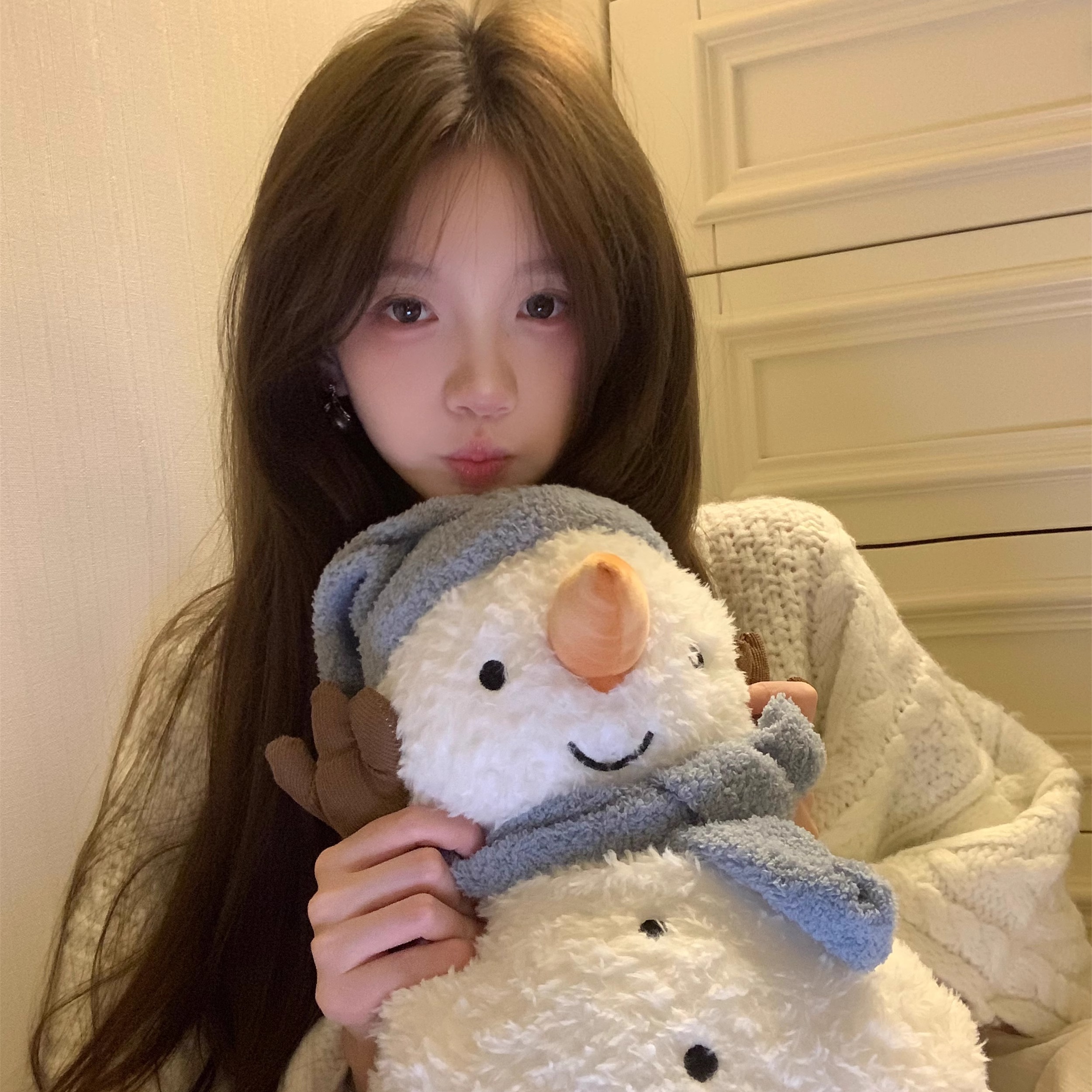 冬日小温暖！卡通毛绒雪人热水袋充电暖手宝2025冬季暖宝宝女生用