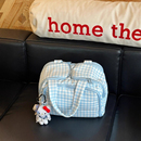 蓝色化妆包收纳洗漱包大容量便携式 外出旅行小杂物分区包2025新款