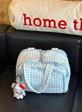 蓝色化妆包收纳洗漱包大容量便携式外出旅行小杂物分区包2025新款