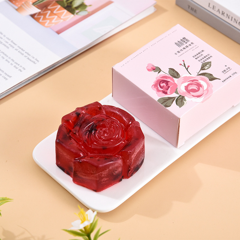林蝶云南玫瑰鲜花手工皂80g100g130g洗脸洁面云南鲜花皂