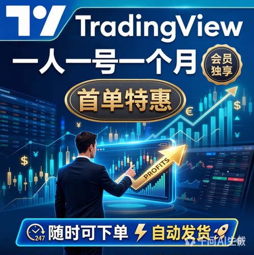 TradingView会员充值1个月PLUS特价冲量秒发一人一号独享