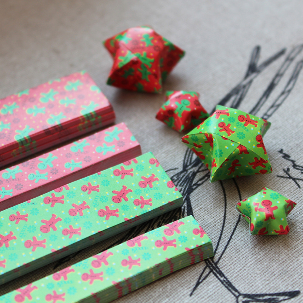 6厘米大星星纸/圣诞姜饼人幸运星星折纸许愿瓶手工diy