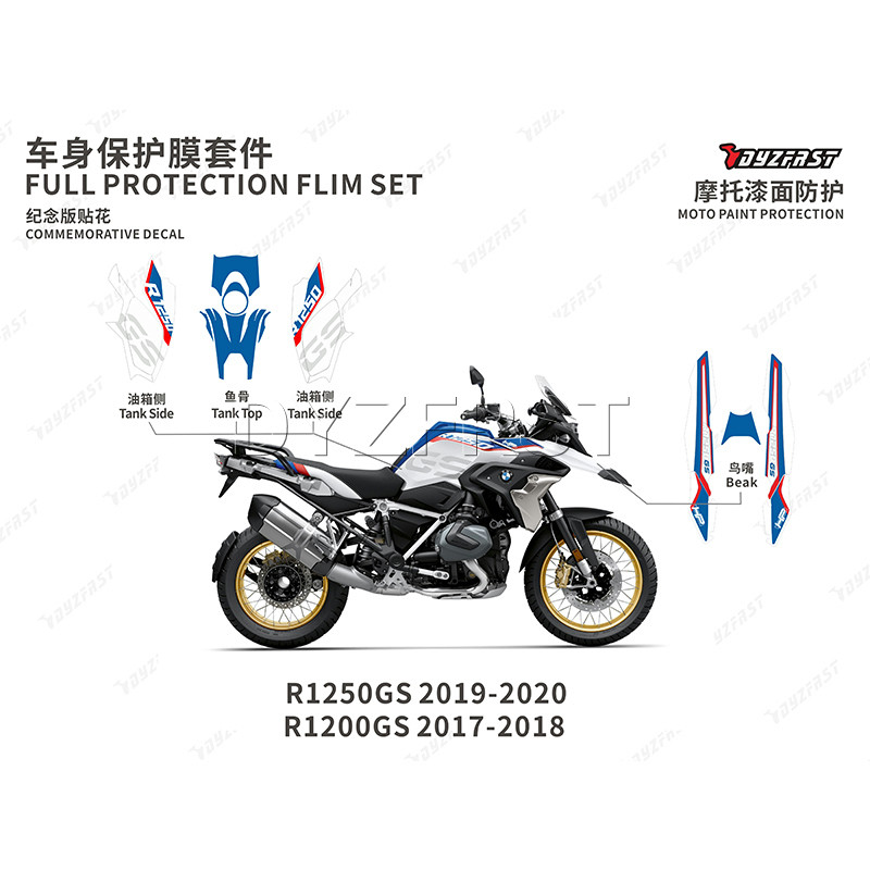 BMW贴纸摩托车水鸟拉力油箱涂装