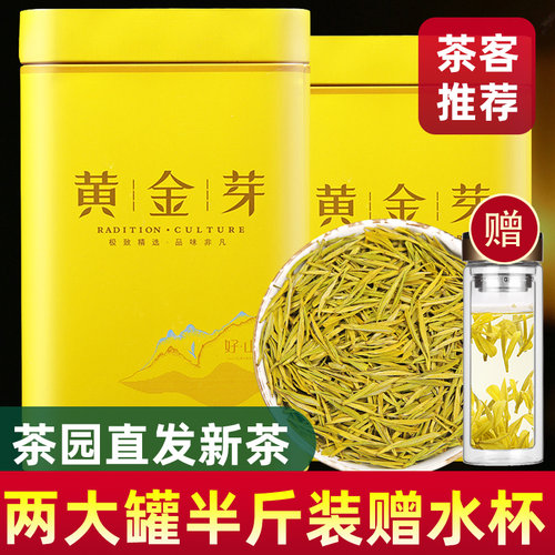 2026年新茶明前安吉黄金芽白茶黄金牙特级绿茶叶礼盒罐装250g