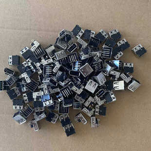 南宝杰加高USB 2.0接口母座加高9.3m卷边USB端子数据充电接口90度