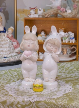 创意女孩陶瓷摆件家居客厅酒柜房间少女心装饰品新结婚礼物送新人