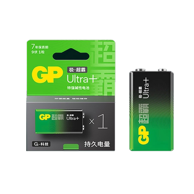 超霸9V电池 6LR61碱性电池1604A 6F22干电池 万用表用电池9V电池