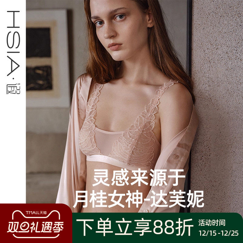 【月桂女神】遐法式蕾丝内衣女轻薄抹胸式防凸点平胸中小胸文胸