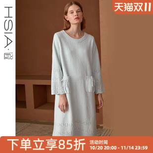 长袖 清仓 睡裙可外穿休闲保暖睡衣圆领宽松家居服女秋冬 断码