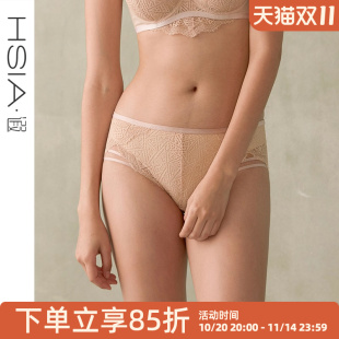 性感无痕中腰平角裤 HSIA遐 绑带透气纯棉裆底裤 女时尚 头 蕾丝内裤