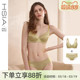 光面胸罩微聚拢胸罩大胸显小文胸套装 遐内衣女薄款 柠檬印花