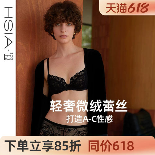 遐【The Rose】性感3/4杯法式内衣女薄夏雪尼尔蕾丝小胸聚拢文胸