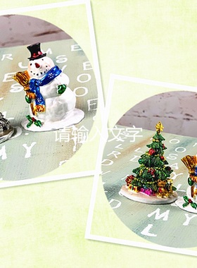 树脂圣诞老人房子微景观工艺品