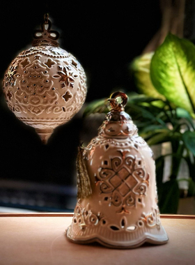 陶瓷镂空无芯铃铛球挂件工艺品